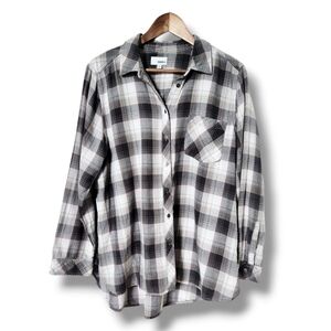 Sonoma Long Sleeve Plaid Flannel Button-Down Shirt | XL